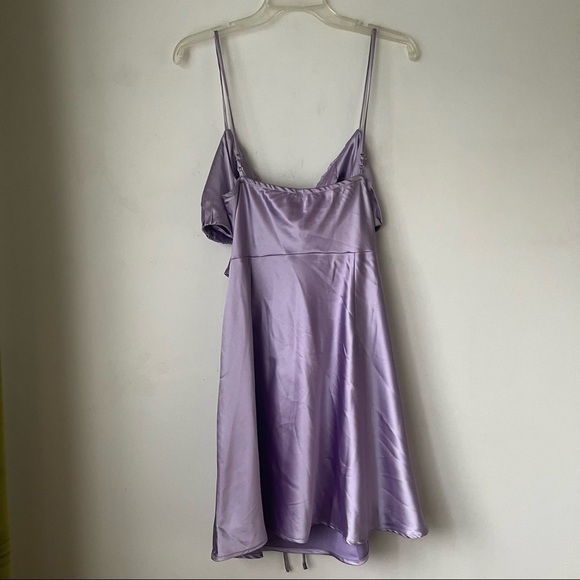 Princess Polly Reah Lilac Purple Cut Out Mini Satin Dress 12 - Picture 9 of 9